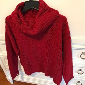 Cowl Neck Sweater, Deep Claret Color, Size XL